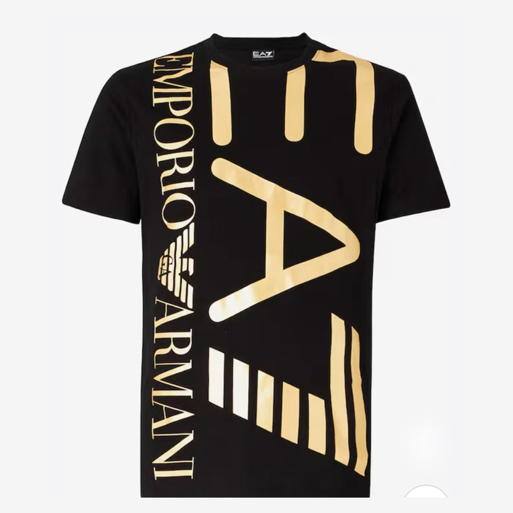 Ανδρικό Λευκό T-Shirt EA7 Emporio Armani με Μαύρο Print