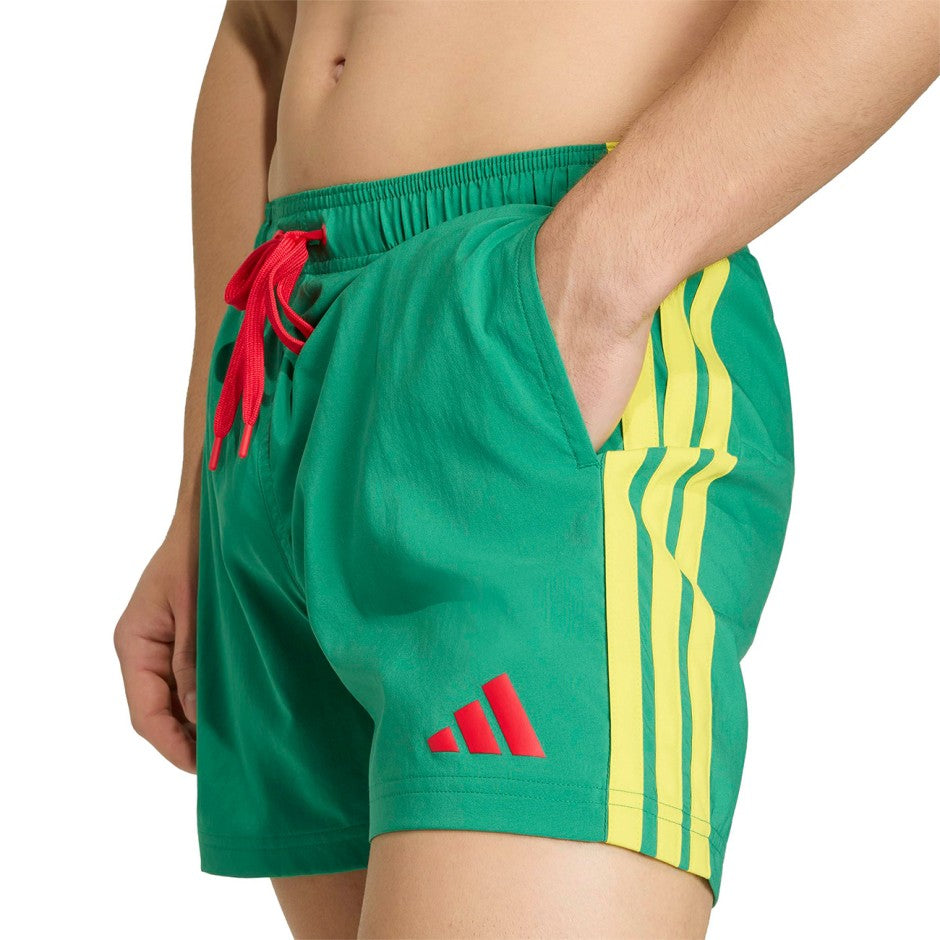 Ανδρικό Μαγιό Βερμούδα Πράσινο - adidas Performance 3-Stripes 5-Inch