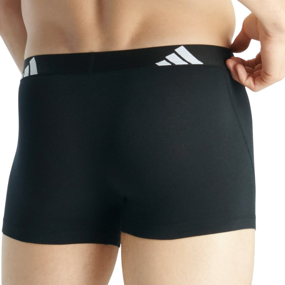 Ανδρικά Εσώρουχα Μποξεράκια Μαύρα - adidas Active Flex Cotton Boxer 3 Pack