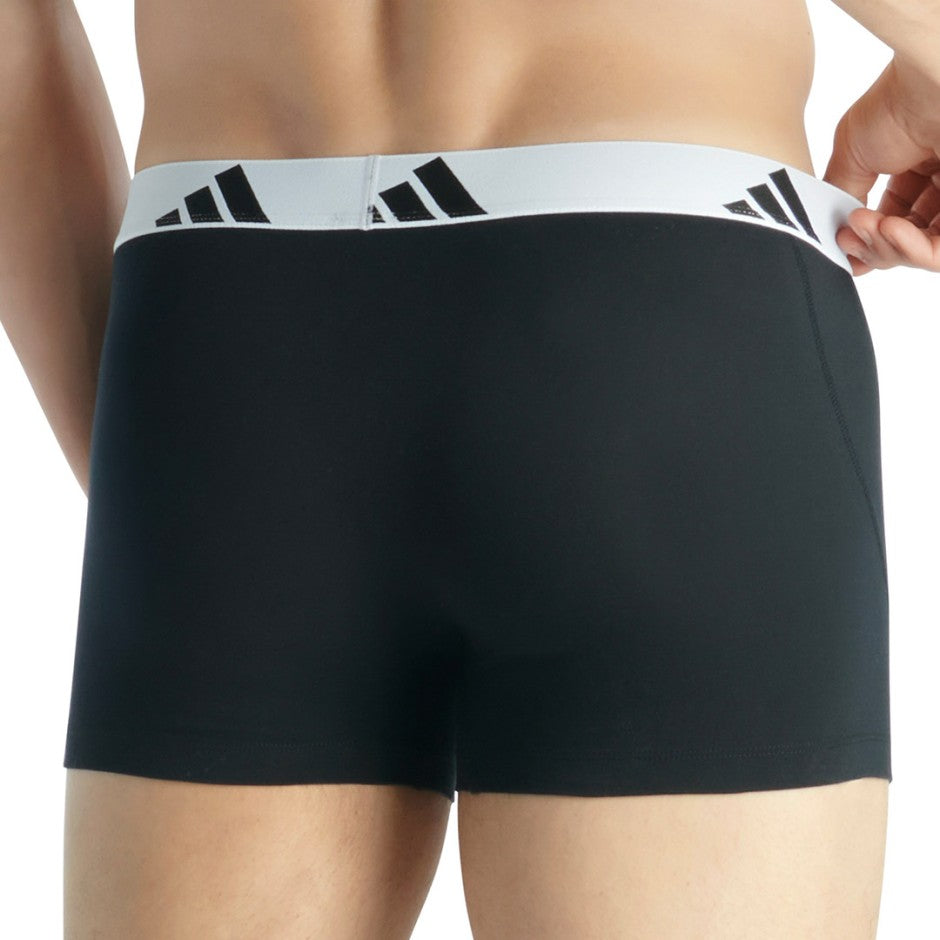 Ανδρικά Εσώρουχα Μποξεράκια Μαύρα - adidas Active Flex Cotton Boxer 3 Pack