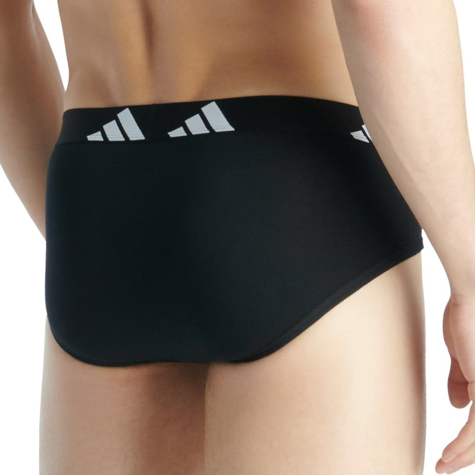 Ανδρικά Εσώρουχα Σλιπ Μαύρα - adidas Active Flex Cotton Brief 3 Pack