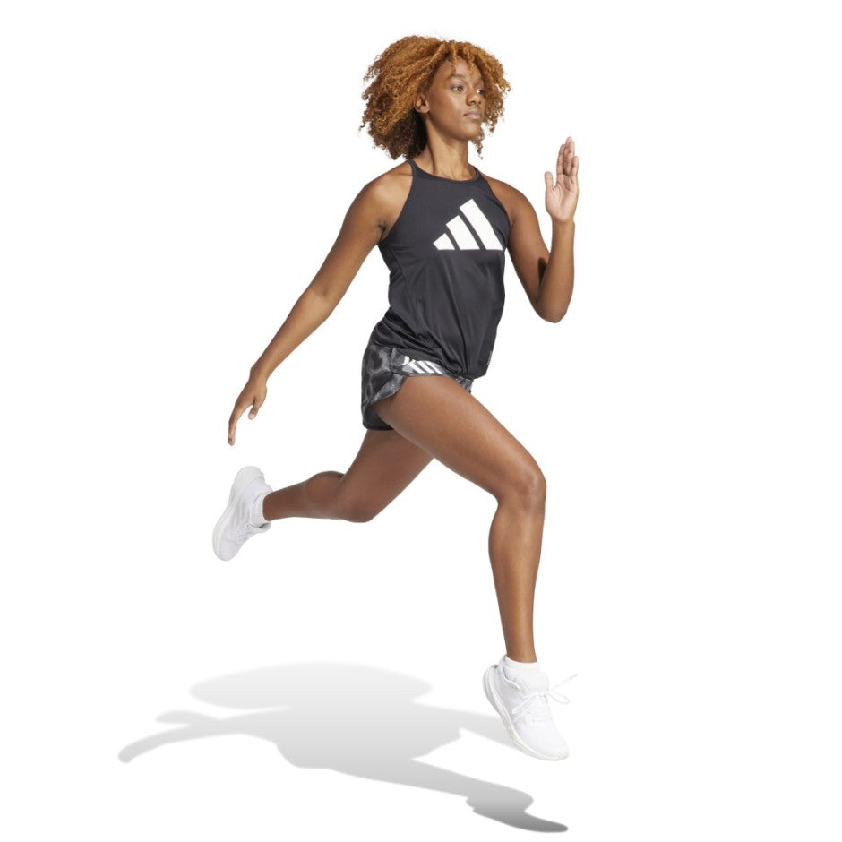 adidas Performance Own The Run 3-Stripes Ανθρακί - Γυναικείο Σορτς για Τρέξιμο