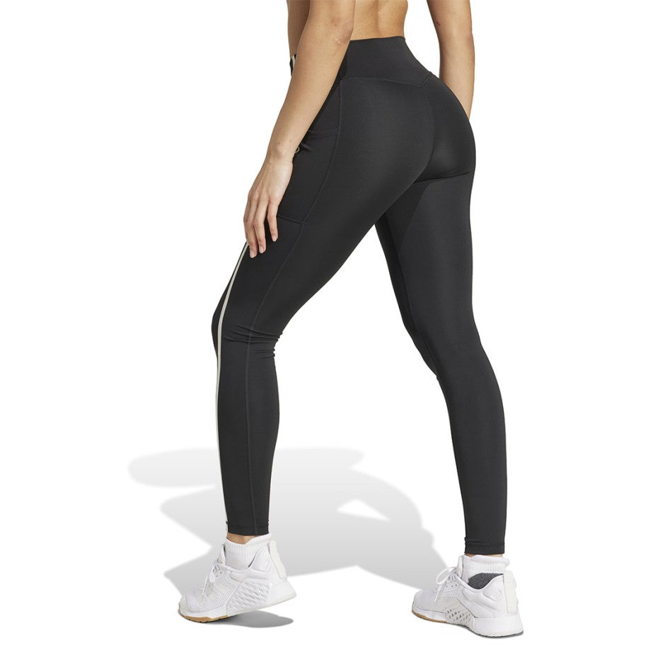 Γυναικείο Κολάν Προπόνησης Μαύρο - adidas Performance Optime Heritage Full-Length
