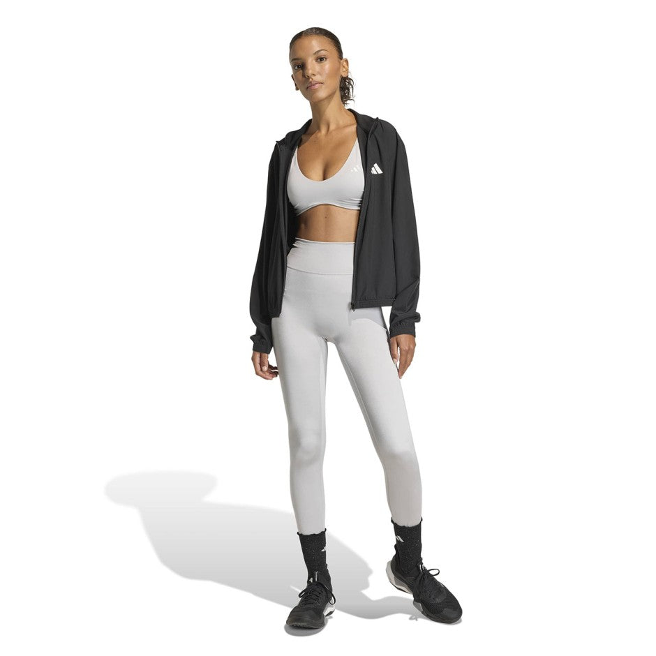 Γυναικείο Μπουστάκι Προπόνησης Γκρι - adidas Performance Optime Essentials Workout Shine Light Support