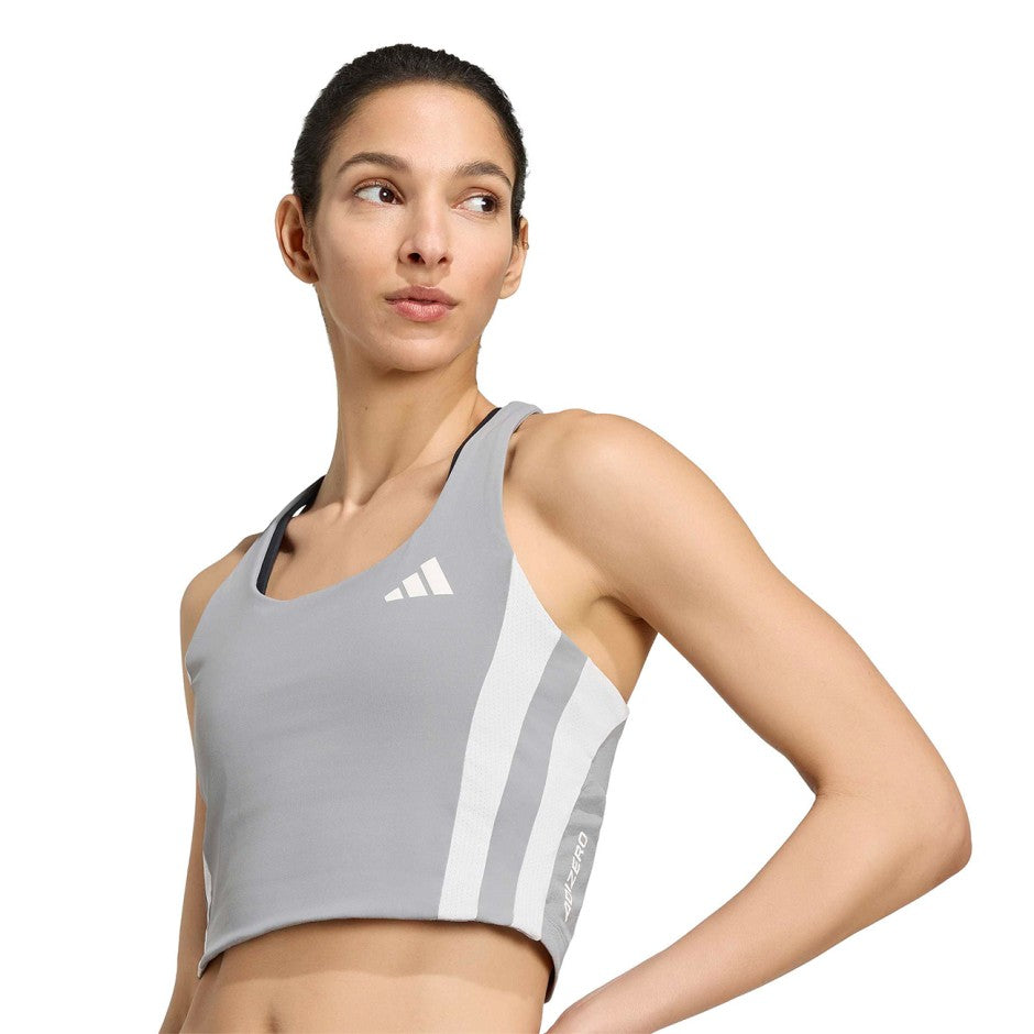 Γυναικείο Crop Top για Τρέξιμο Γκρι - adidas Performance Adizero Archive