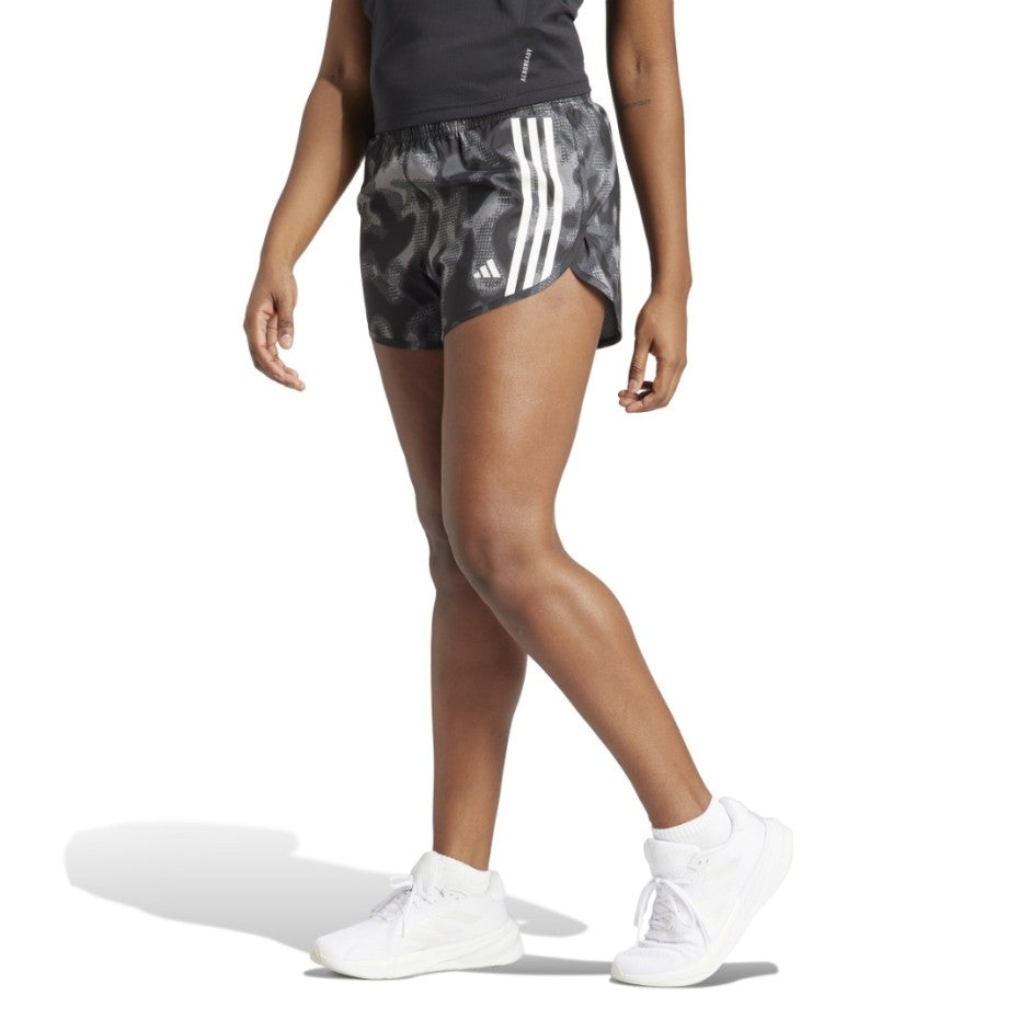 adidas Performance Own The Run 3-Stripes Ανθρακί - Γυναικείο Σορτς για Τρέξιμο