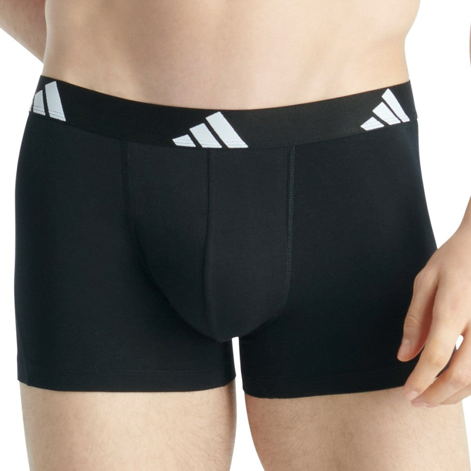 Ανδρικά Εσώρουχα Μποξεράκια Μαύρα - adidas Active Flex Cotton Boxer 3 Pack