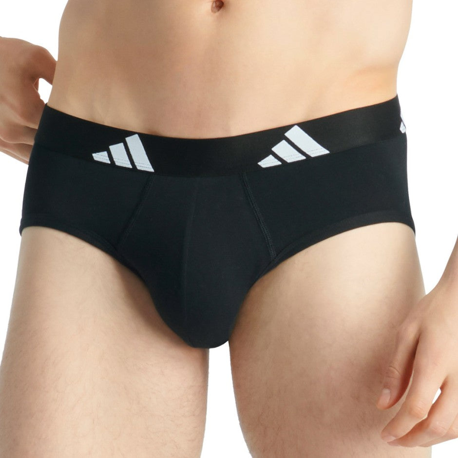 Ανδρικά Εσώρουχα Σλιπ Μαύρα - adidas Active Flex Cotton Brief 3 Pack