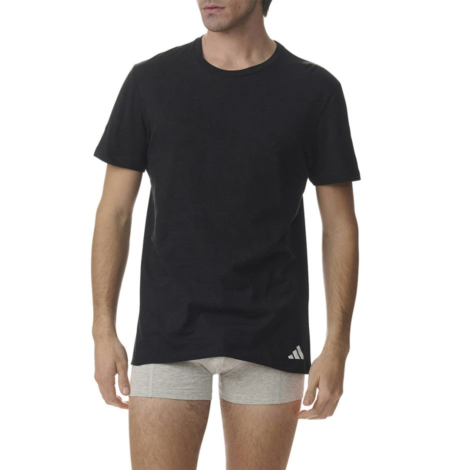 Ανδρικές Κοντομάνικες Μπλούζες Μαύρες - adidas Active Core Cotton 3 Pack