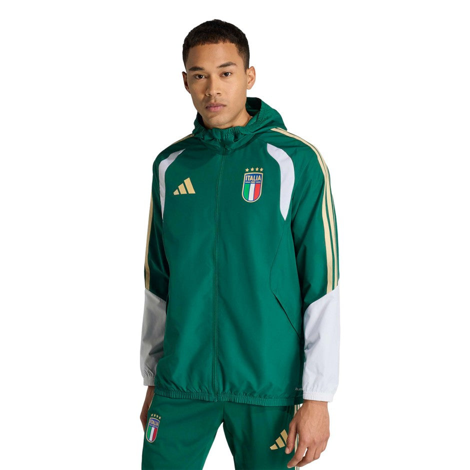 Ανδρική Ζακέτα Ποδοσφαίρου Πράσινη - adidas Performance Italy Tiro 26 Allweather