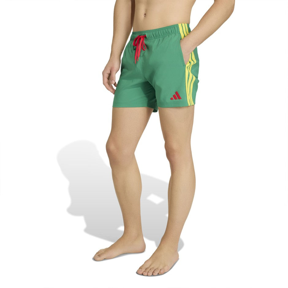 Ανδρικό Μαγιό Βερμούδα Πράσινο - adidas Performance 3-Stripes 5-Inch