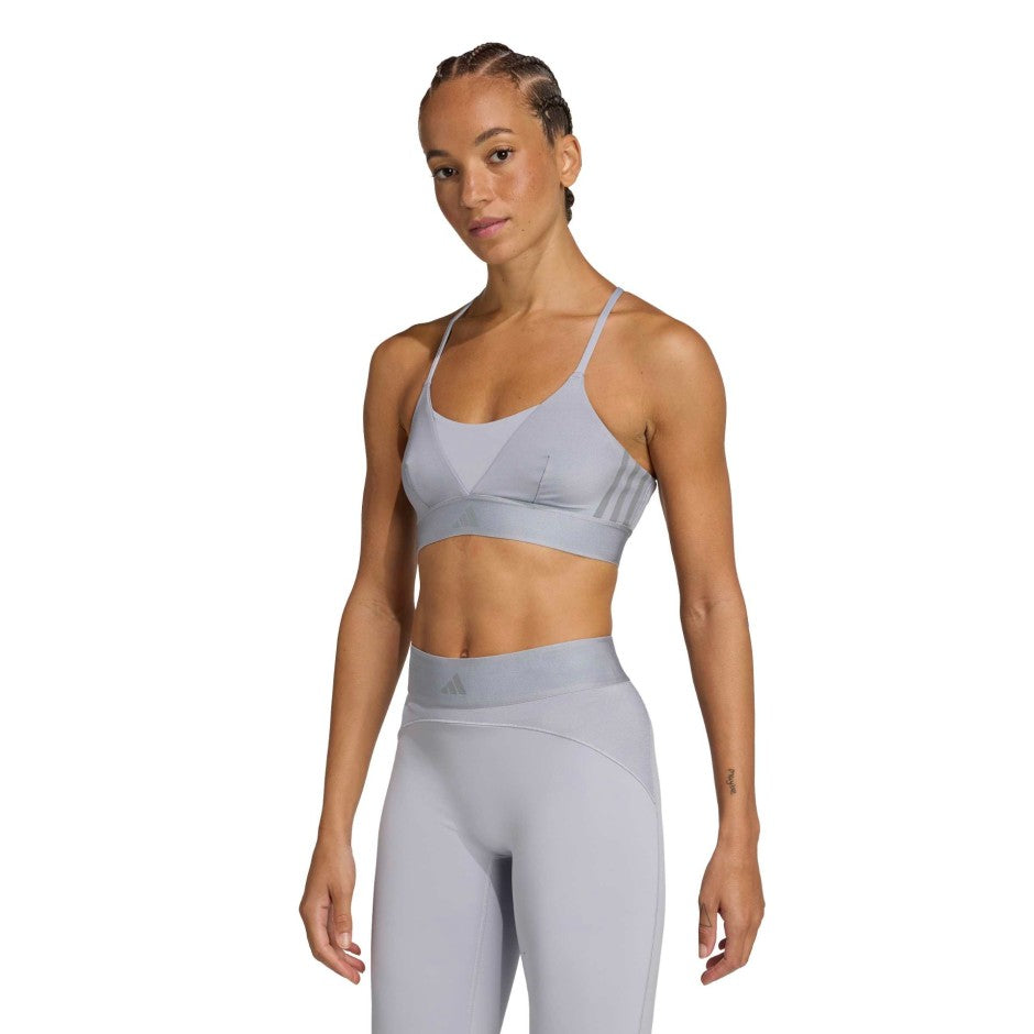 Γυναικείο Μπουστάκι Προπόνησης Γκρι - adidas Performance Hyperglam Shine Bralette