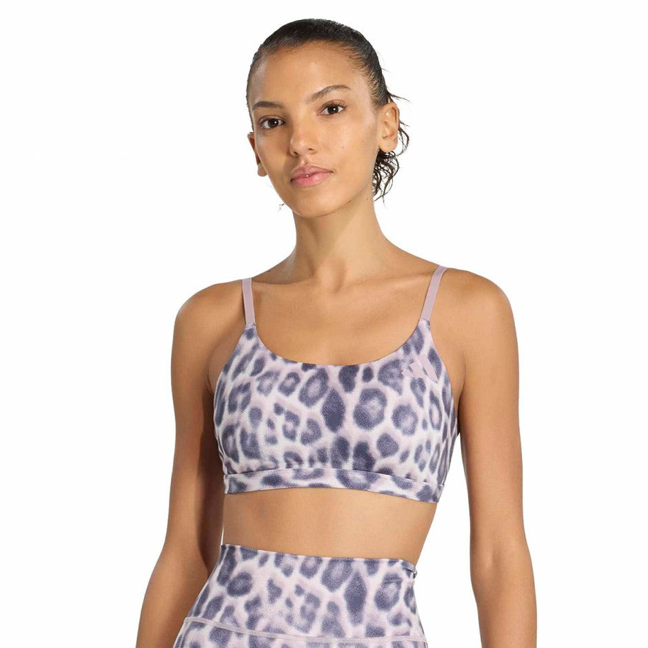 Γυναικείο Μπουστάκι Προπόνησης Μωβ - adidas Performance Optime Essentials Workout Leopard