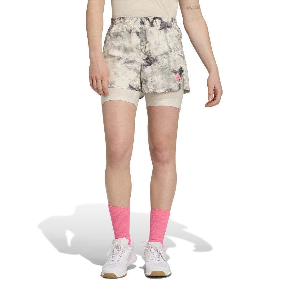 Γυναικείο Σορτς για Τρέξιμο Γκρι - adidas Performance Own The Run Spray Dye 2-In-1